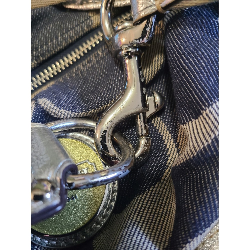 Coach Carly Signature Logo Hobo Micro Purse Denim Sparkly Y2K It Girl McBling - Picture 8 of 9